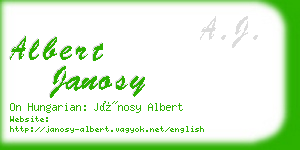 albert janosy business card